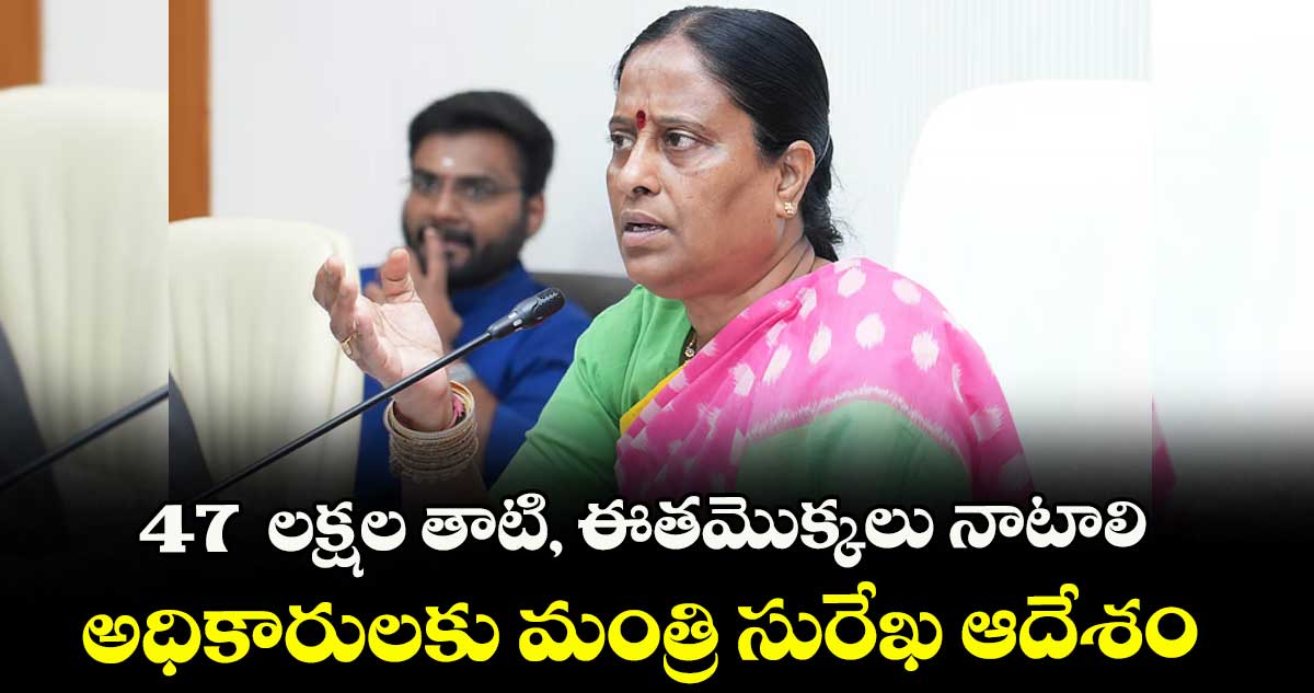 47 లక్షల తాటి, ఈతమొక్కలు నాటాలి .. అధికారులకు మంత్రి సురేఖ ఆదేశం