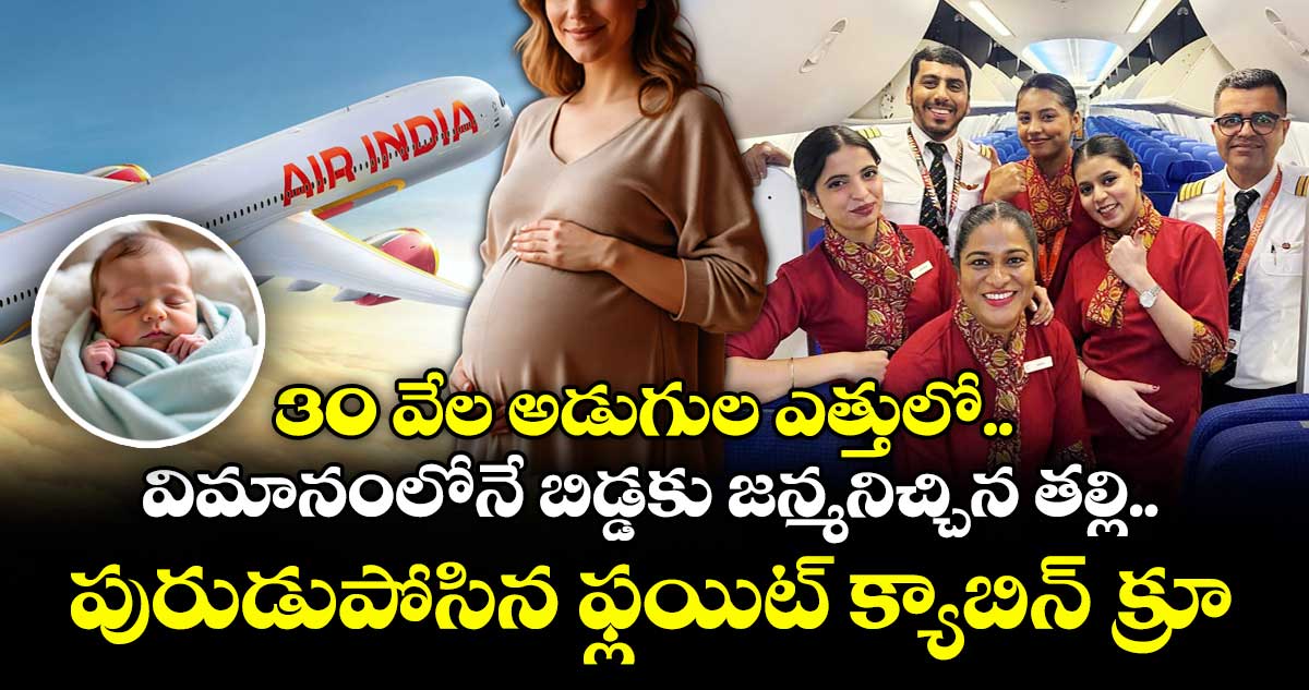 30 వేల అడుగుల ఎత్తులో.. విమానంలోనే బిడ్డకు జన్మనిచ్చిన తల్లి.. పురుడుపోసిన ఫ్లయిట్ క్యాబిన్ క్రూ సిబ్బంది