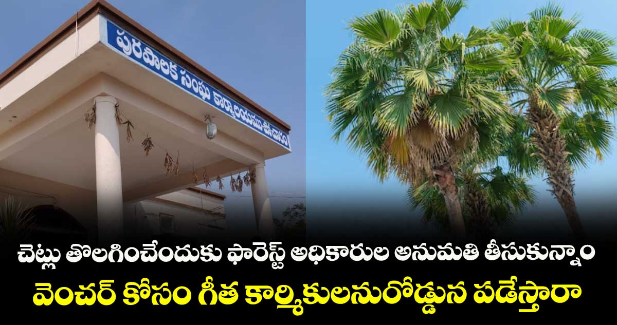 చెట్లు తొలగించేందుకు ఫారెస్ట్ అధికారుల అనుమతి తీసుకున్నాం..వెంచర్ కోసం గీత కార్మికులను రోడ్డున పడేస్తారా?