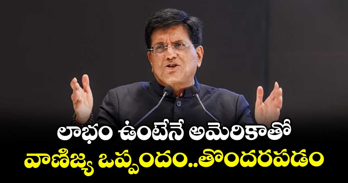 లాభం ఉంటేనే అమెరికాతో వాణిజ్య ఒప్పందం..తొందరపడం: మంత్రి పియూష్ గోయల్