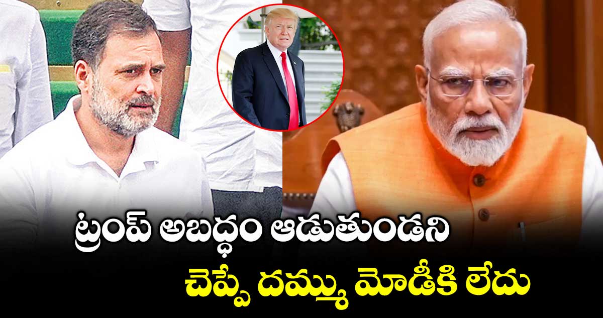 ట్రంప్అబద్ధం ఆడుతుండని చెప్పే దమ్ము మోడీకి లేదు: రాహుల్ గాంధీ