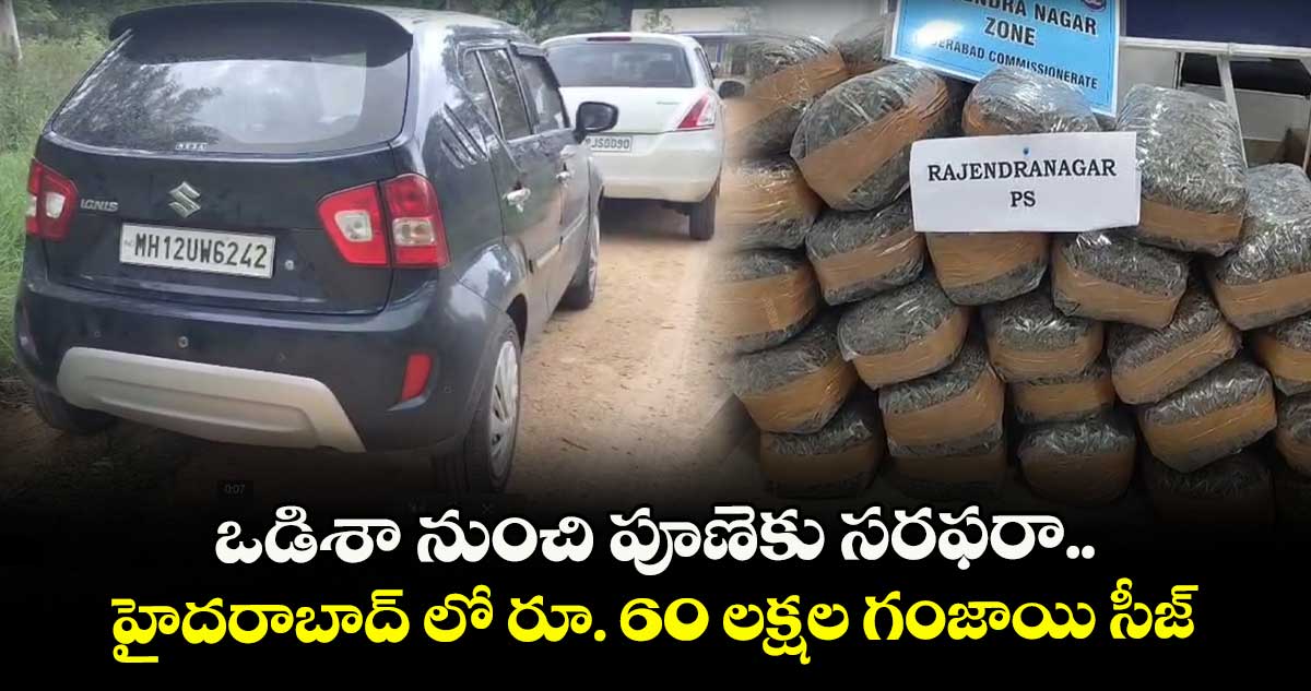 ఒడిశా నుంచి పూణెకు సరఫరా..హైదరాబాద్ లో రూ. 60 లక్షల గంజాయి సీజ్