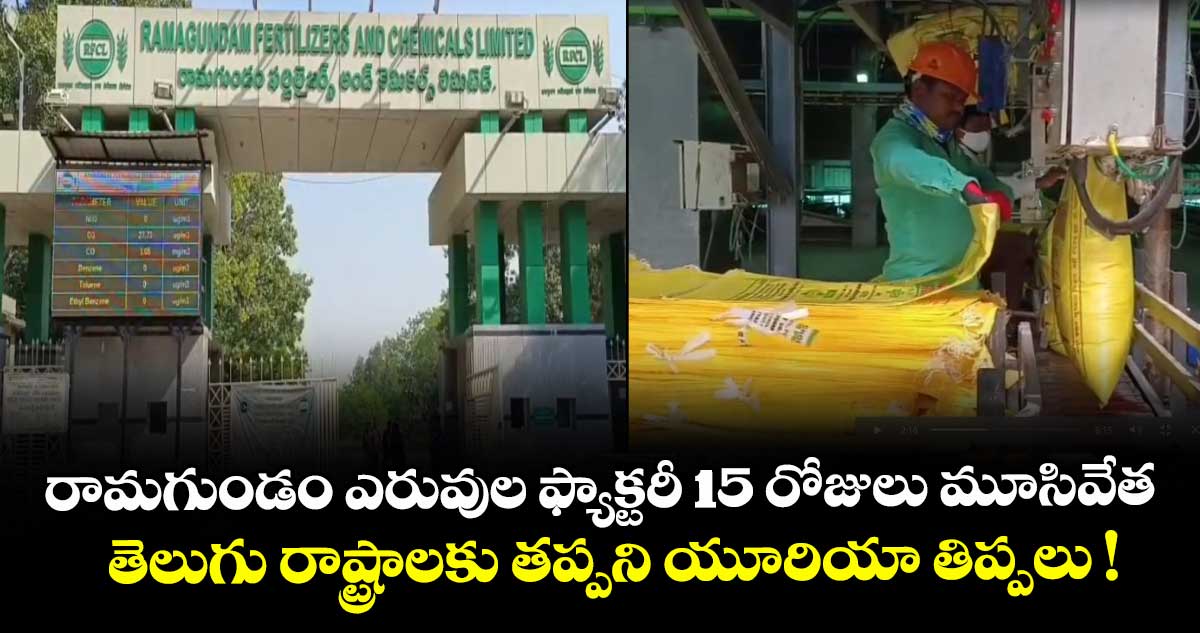 రామగుండం ఎరువుల ఫ్యాక్టరీ 15 రోజులు మూసివేత.. తెలుగు రాష్ట్రాలకు తప్పని యూరియా తిప్పలు !