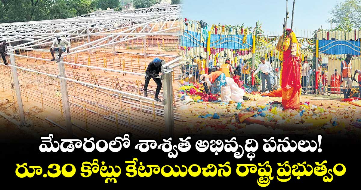 మేడారంలో శాశ్వత అభివృద్ధి పనులు!..రూ.30 కోట్లు కేటాయించిన రాష్ట్ర ప్రభుత్వం