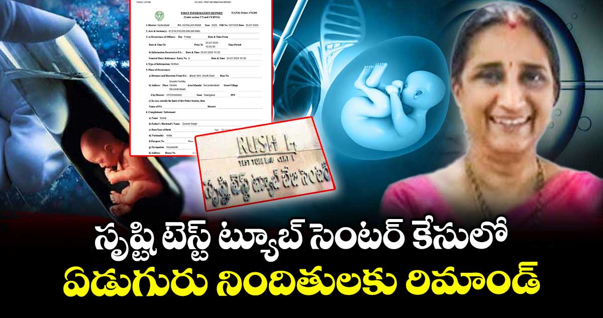 సృష్టి టెస్ట్ ట్యూబ్ సెంటర్ కేసులో ఏడుగురు నిందితులకు రిమాండ్