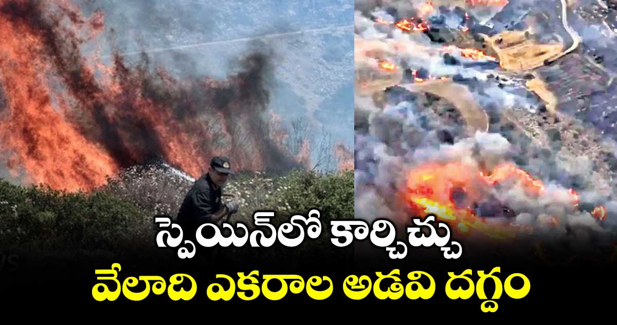 స్పెయిన్⁬లో కార్చిచ్చు..వేలాది ఎకరాల అడవి దగ్దం 