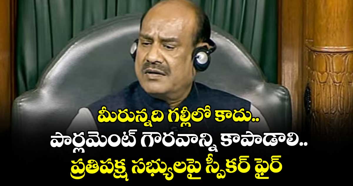 మీరున్నది గల్లీలో కాదు.. పార్లమెంట్ గౌరవాన్ని కాపాడాలి.. ప్రతిపక్ష సభ్యులపై స్పీకర్ ఫైర్