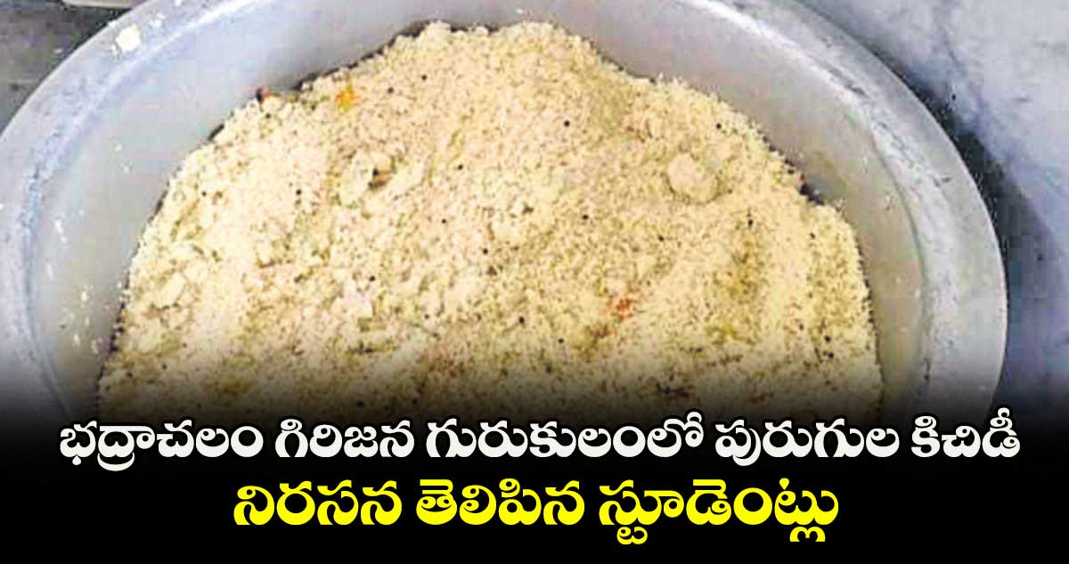 భద్రాచలం గిరిజన గురుకులంలో పురుగుల కిచిడీ.. నిరసన తెలిపిన స్టూడెంట్లు