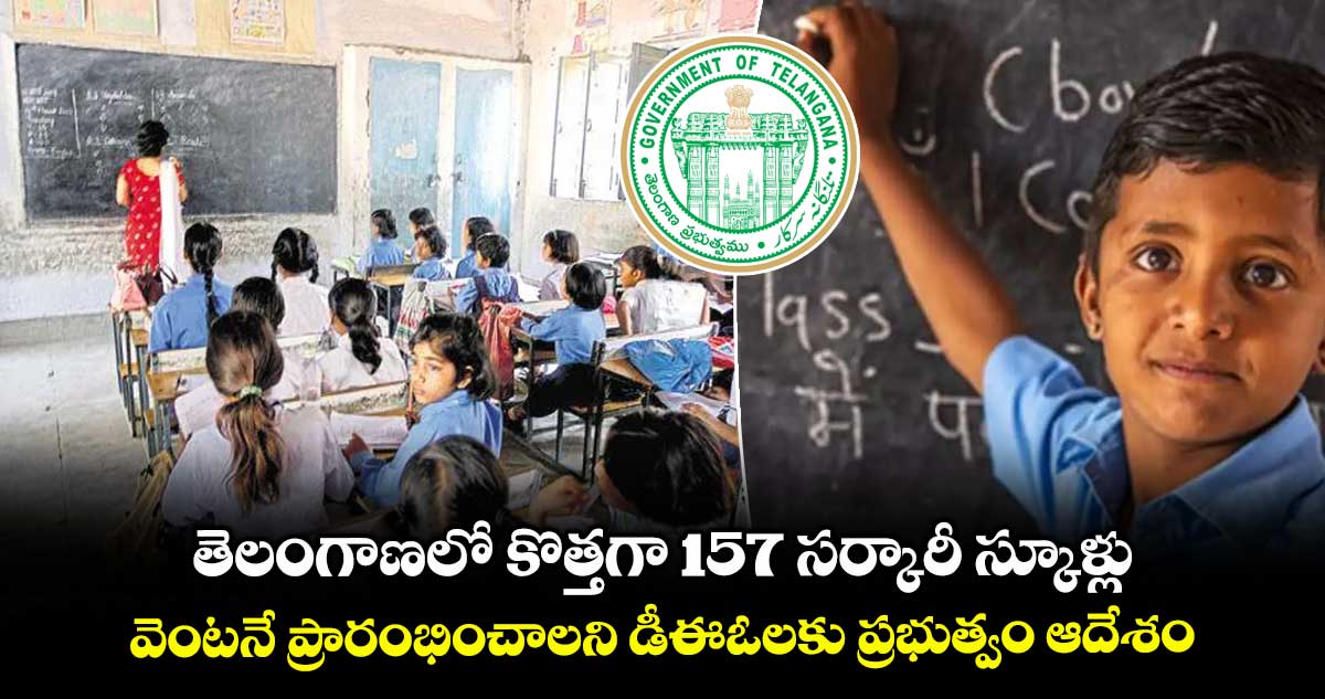 తెలంగాణలో కొత్తగా 157 సర్కారీ స్కూళ్లు .. వెంటనే ప్రారంభించాలని డీఈఓలకు ప్రభుత్వం ఆదేశం