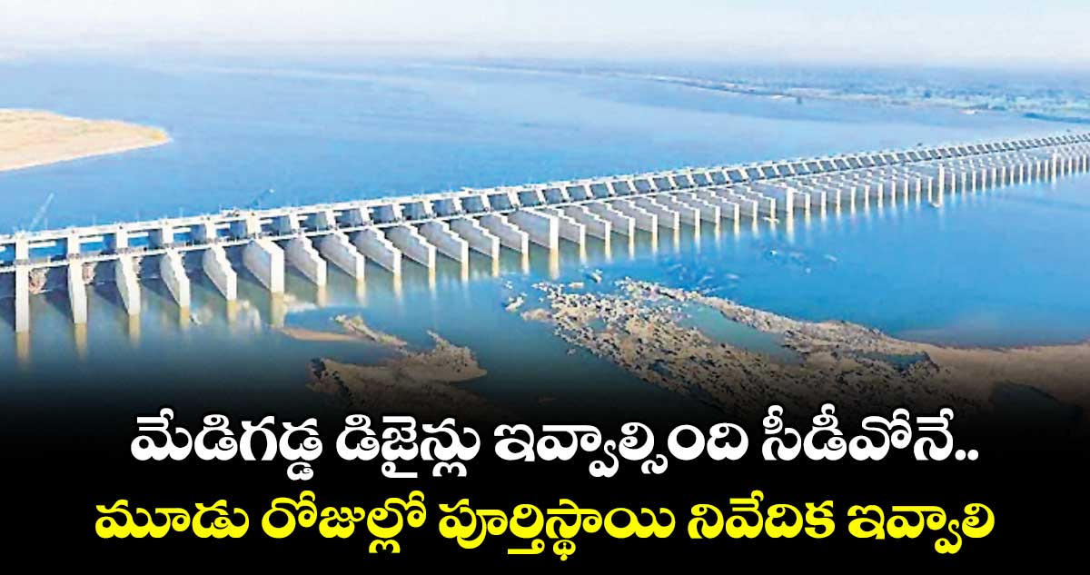 మేడిగడ్డ డిజైన్లు ఇవ్వాల్సింది సీడీవోనే..మూడు రోజుల్లో పూర్తిస్థాయి నివేదిక ఇవ్వాలి: ప్రభుత్వం ఆదేశం