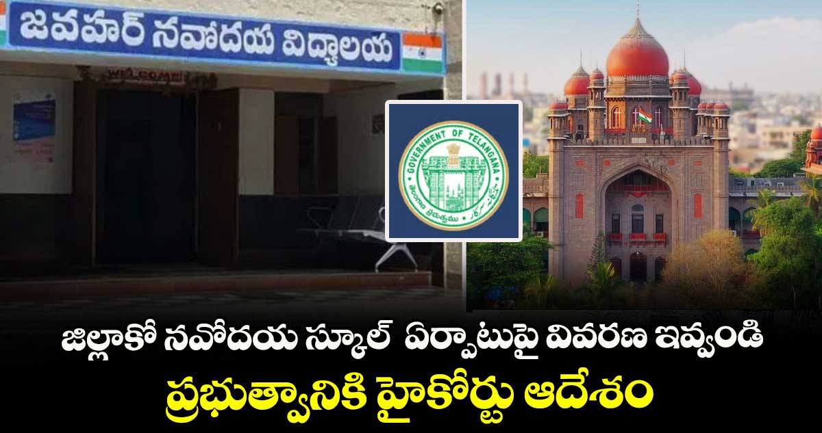 జిల్లాకో నవోదయ స్కూల్ ఏర్పాటుపై వివరణ ఇవ్వండి .. ప్రభుత్వానికి హైకోర్టు ఆదేశం