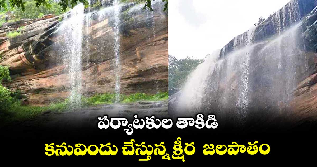 పర్యాటకుల తాకిడి:   కనువిందు చేస్తున్న క్షీర  జలపాతం