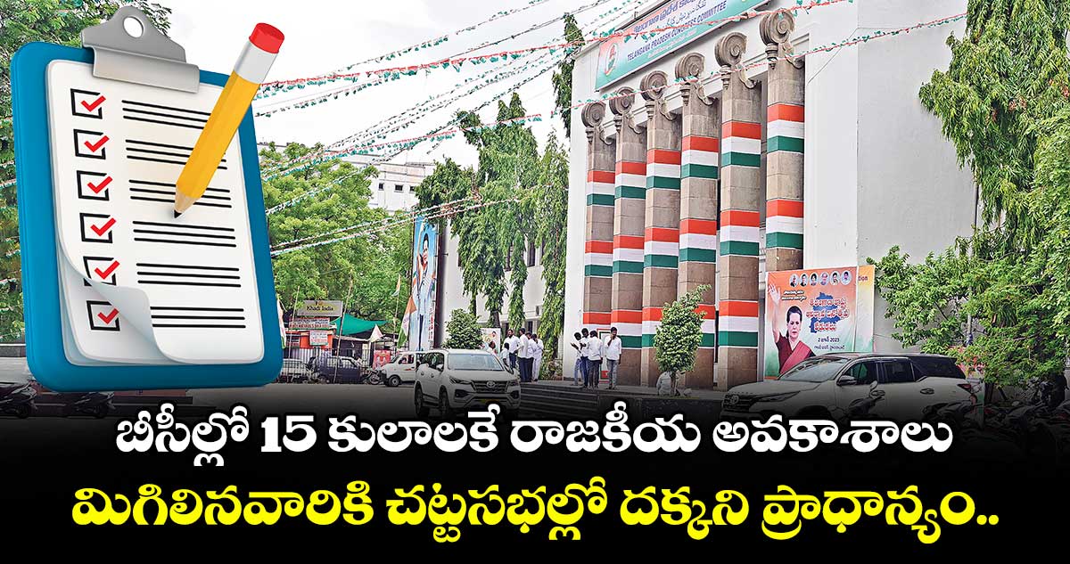 బీసీల్లో 15 కులాలకే రాజకీయ అవకాశాలు... మిగిలినవారికి చట్టసభల్లో దక్కని ప్రాధాన్యం.. 