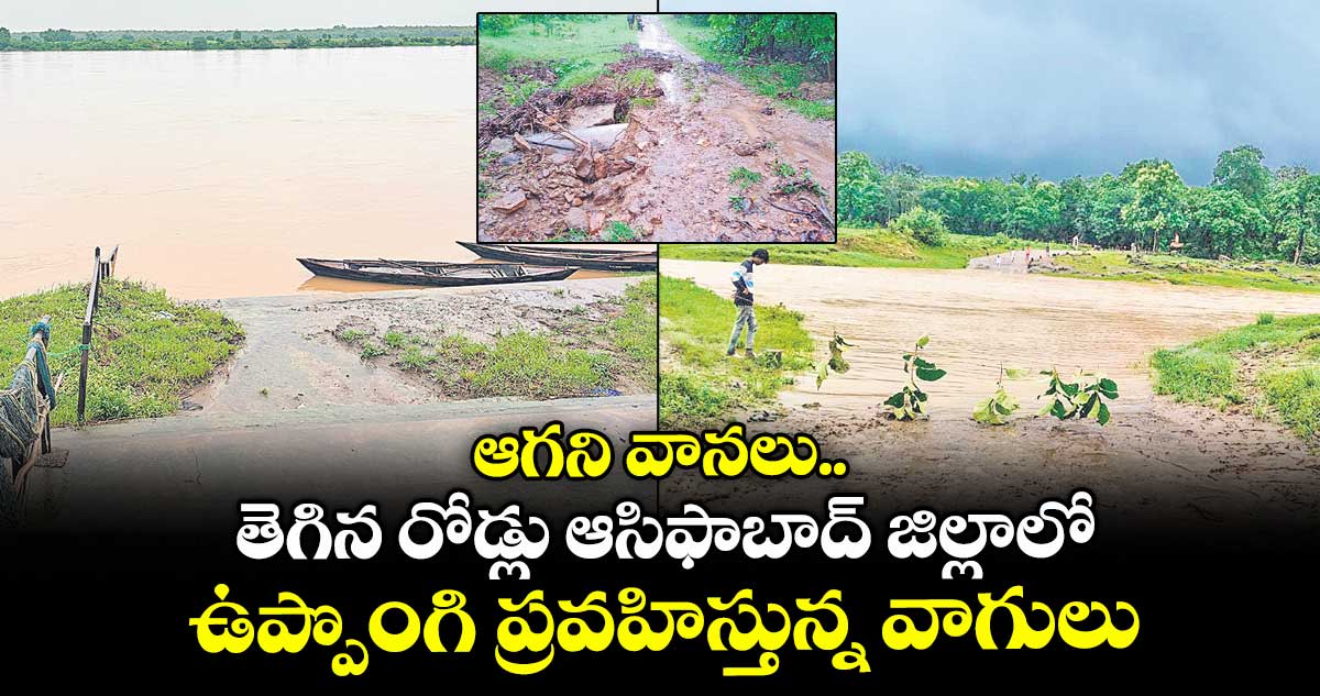 ఆగని వానలు.. తెగిన రోడ్లు ఆసిఫాబాద్ జిల్లాలో ఉప్పొంగి ప్రవహిస్తున్న వాగులు