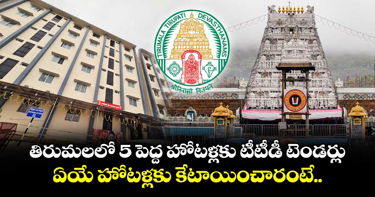 తిరుమలలో 5 పెద్ద హోటళ్లకు టీటీడీ టెండర్లు.. ఏయే హోటళ్లకు కేటాయించారంటే..