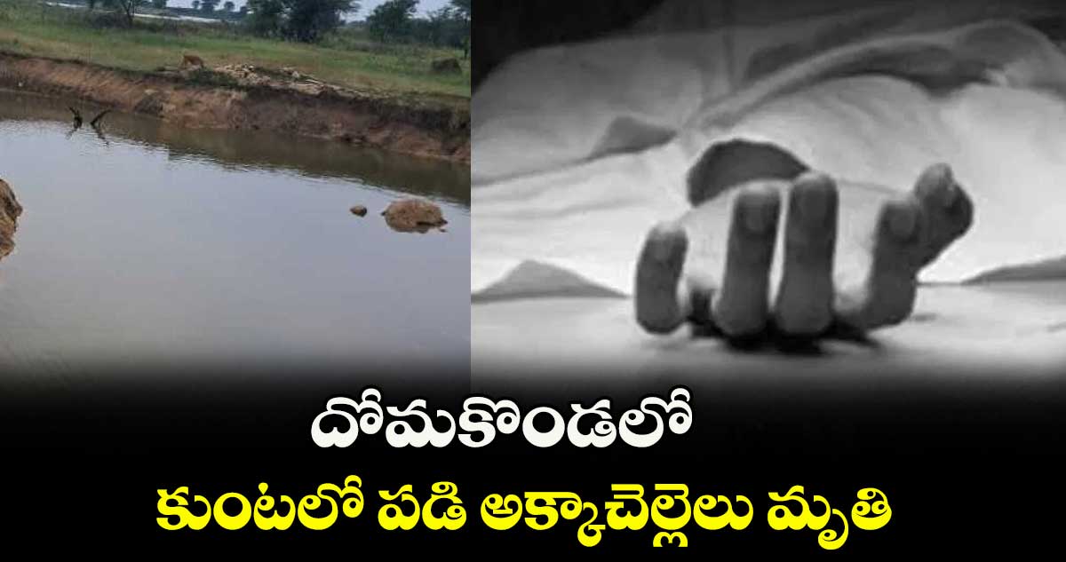 దోమకొండలో కుంటలో పడి అక్కాచెల్లెలు మృతి