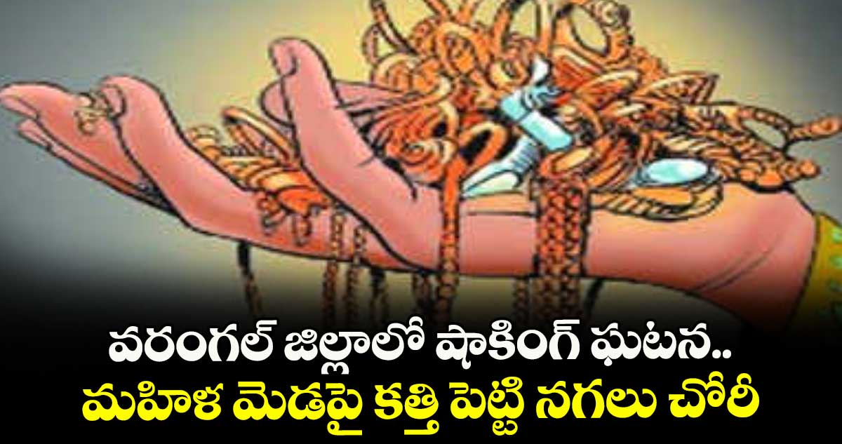 వరంగల్ జిల్లాలో షాకింగ్ ఘటన.. మహిళ మెడపై కత్తి పెట్టి నగలు చోరీ