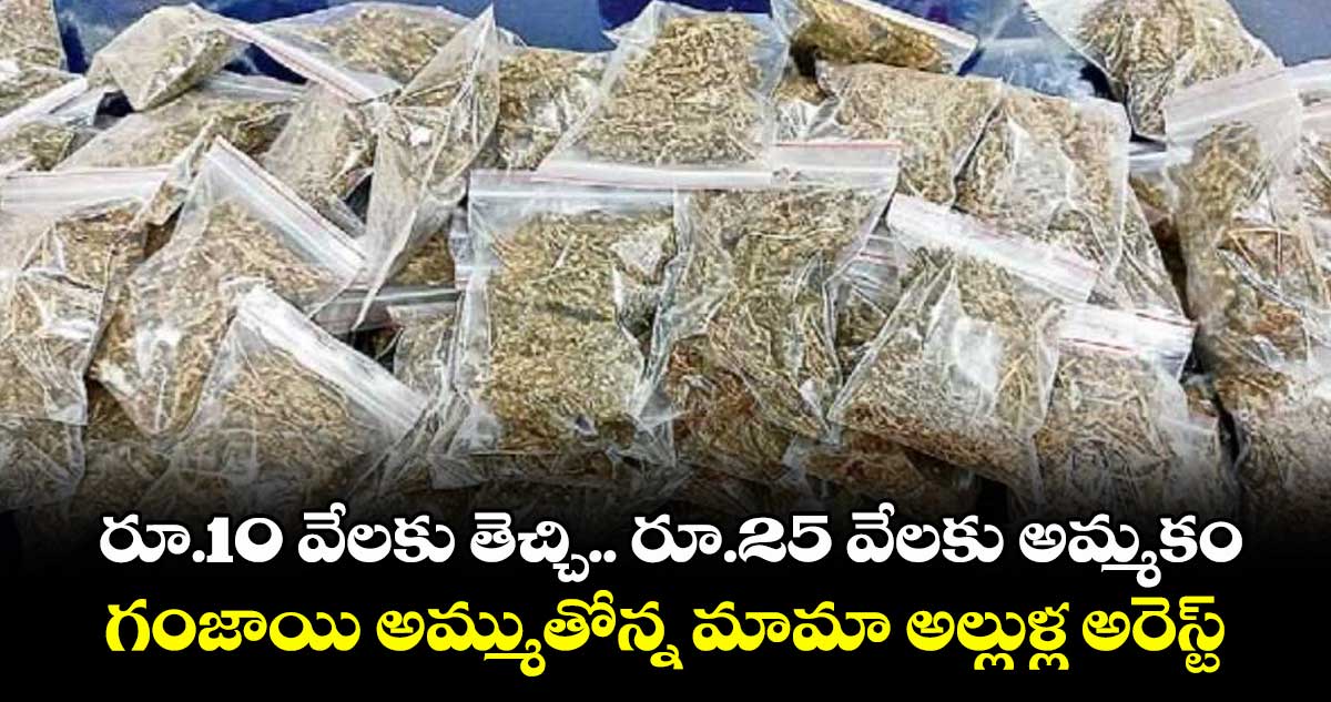 రూ.10 వేలకు తెచ్చి.. రూ.25 వేలకు అమ్మకం.. గంజాయి అమ్ముతోన్న మామా అల్లుళ్ల అరెస్ట్
