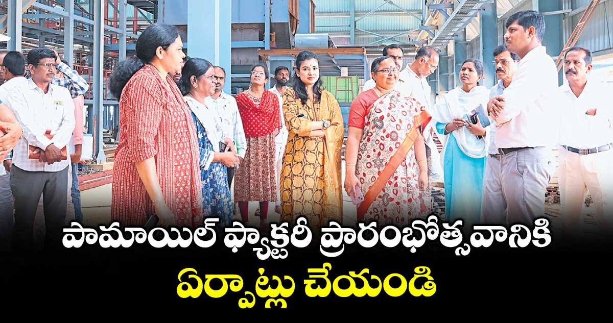 పామాయిల్ ఫ్యాక్టరీ ప్రారంభోత్సవానికి ఏర్పాట్లు చేయండి : కలెక్టర్ హైమావతి