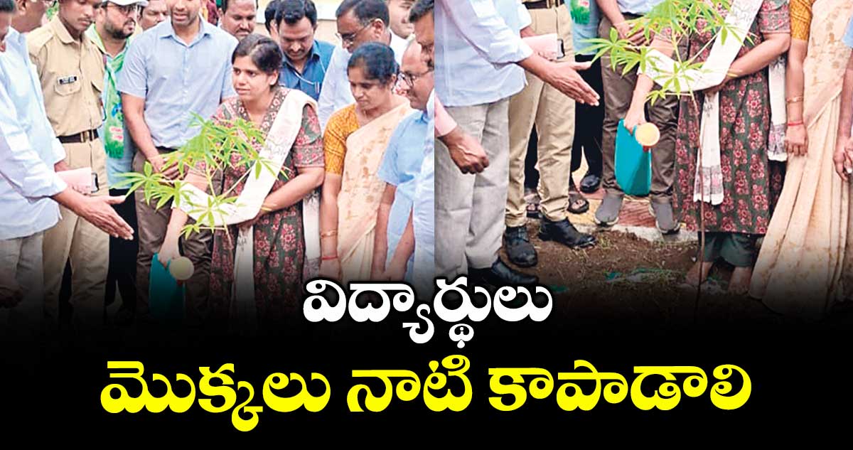 విద్యార్థులు మొక్కలు నాటి కాపాడాలి : కలెక్టర్ ఇలా త్రిపాఠి 