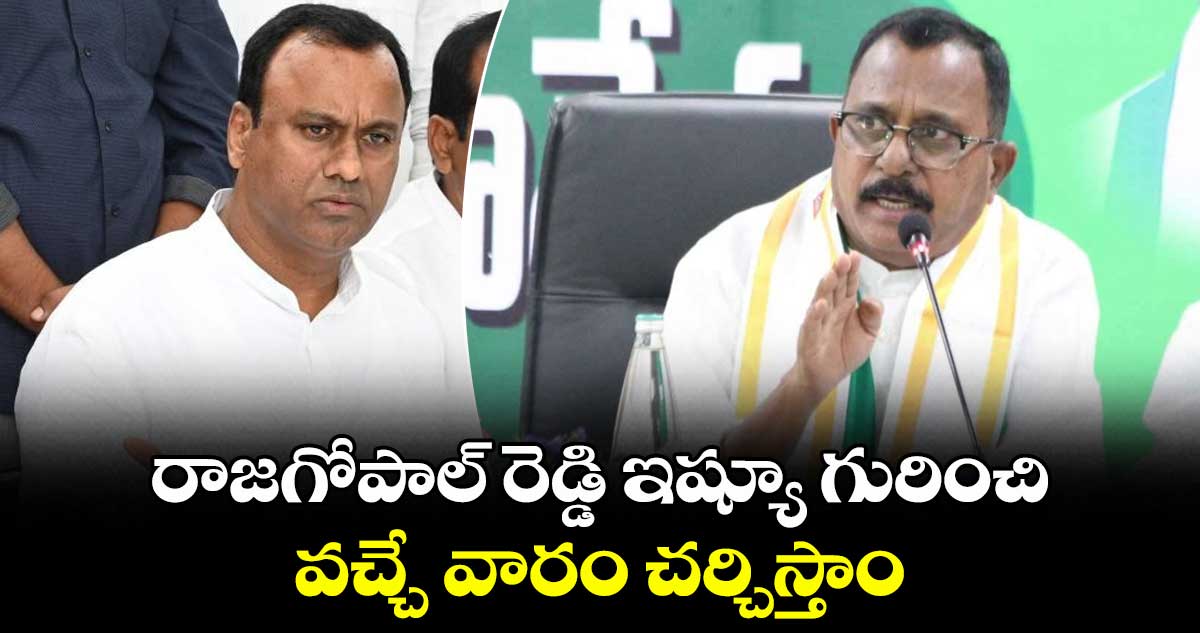 రాజగోపాల్ రెడ్డి ఇష్యూ గురించి వచ్చే వారం చర్చిస్తాం: మల్లు రవి