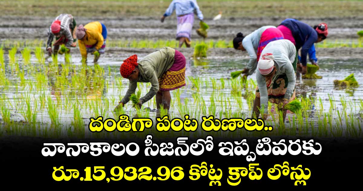 దండిగా పంట రుణాలు..వానాకాలం సీజన్లో ఇప్పటివరకు రూ.15,932.96 కోట్ల క్రాప్ లోన్లు
