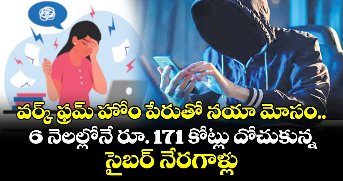 వర్క్ ఫ్రమ్ హోం పేరుతో నయా మోసం..6 నెలల్లోనే రూ. 171 కోట్లు దోచుకున్న సైబర్ నేరగాళ్లు