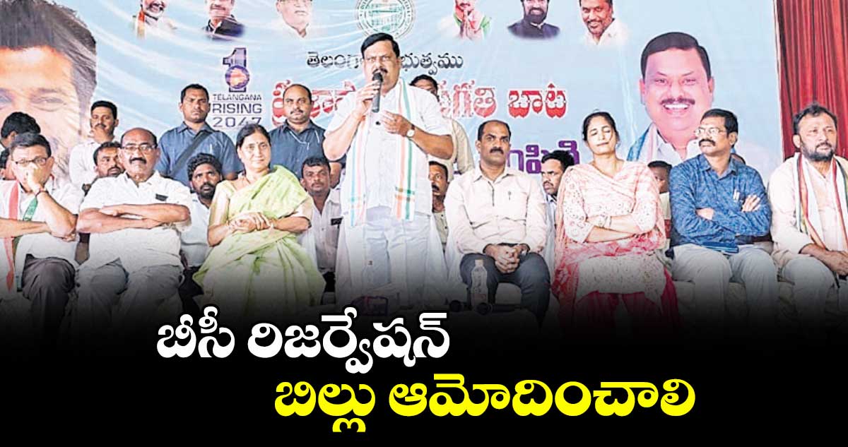 బీసీ రిజర్వేషన్ బిల్లు ఆమోదించాలి : ఎమ్మెల్యే బాలు నాయక్