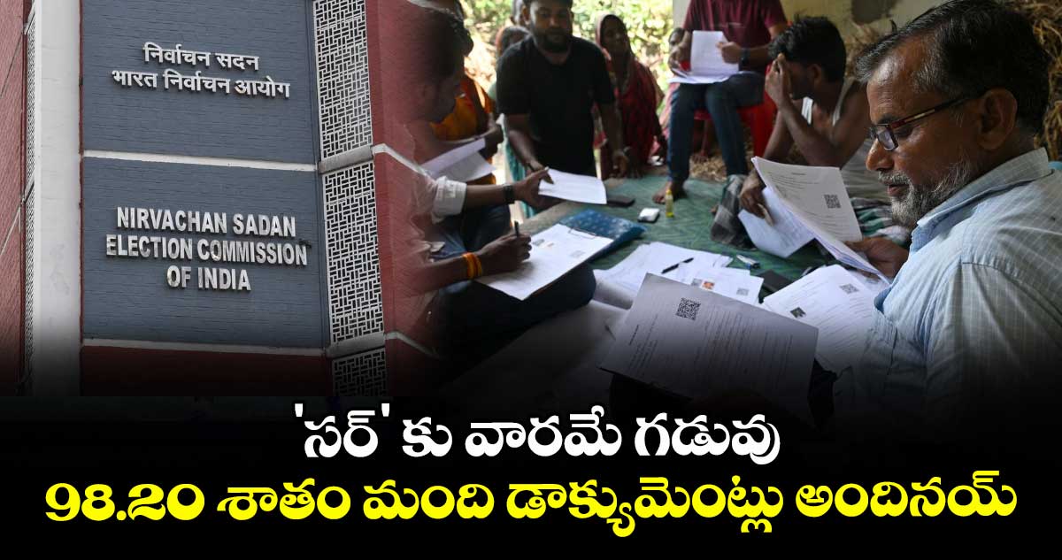 'సర్' కు వారమే గడువు... 98.20 శాతం మంది డాక్యుమెంట్లు అందినయ్: ఈసీ