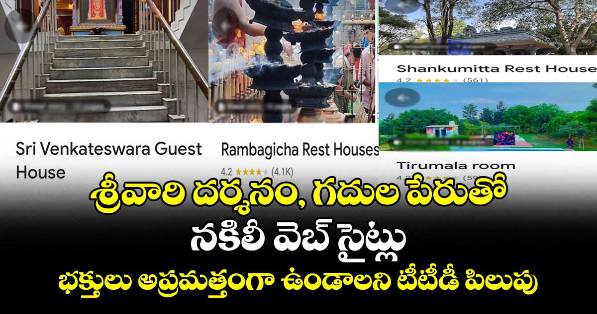 శ్రీవారి దర్శనం, గదుల పేరుతో నకిలీ వెబ్ సైట్లు : భక్తులు అప్రమత్తంగా ఉండాలని టీటీడీ పిలుపు
