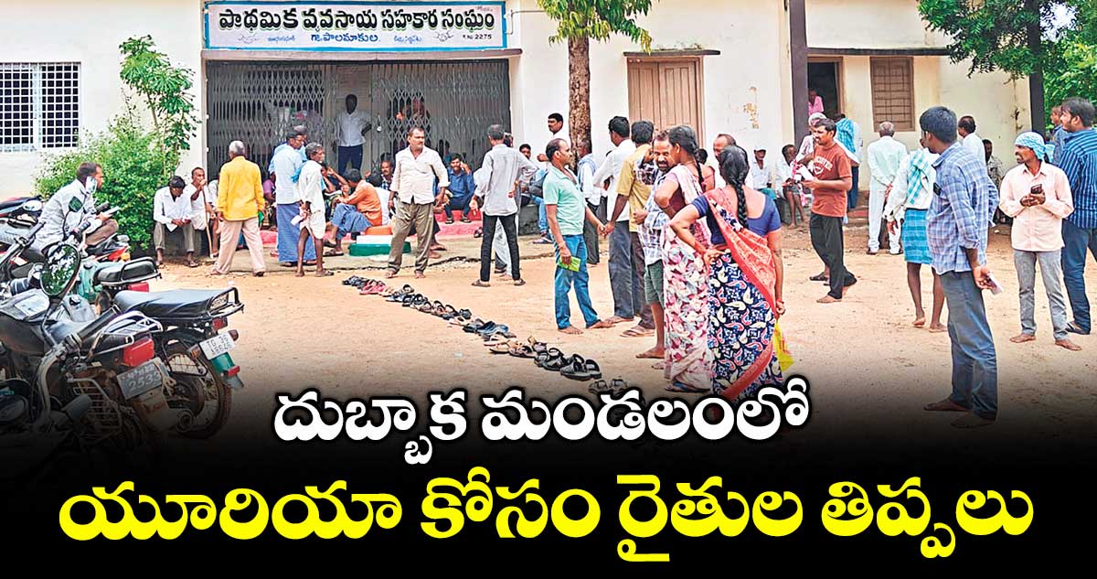 దుబ్బాక మండలంలో యూరియా కోసం రైతుల తిప్పలు