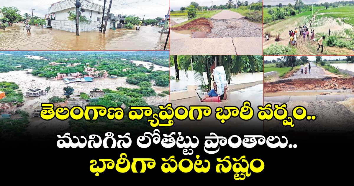 తెలంగాణ వ్యాప్తంగా భారీ వర్షం.. మునిగిన లోతట్టు ప్రాంతాలు