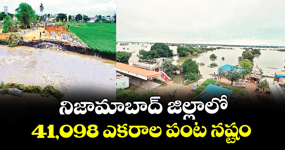 నిజామాబాద్ జిల్లాలో 41,098 ఎకరాల పంట నష్టం..