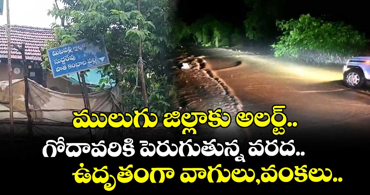 ములుగు జిల్లాకు అలర్ట్.. గోదావరికి పెరుగుతున్న వరద.. ఉదృతంగా వాగులు,వంకలు..