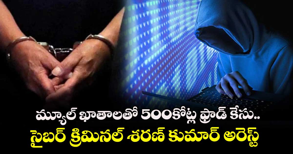 మ్యూల్ ఖాతాలతో500కోట్ల ఫ్రాడ్ కేసు..సైబర్ క్రిమినల్ శరణ్ కుమార్ అరెస్ట్