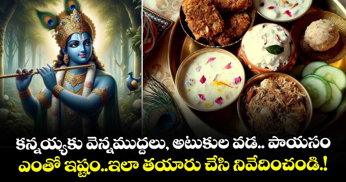 Krishna Janmashtami 2025 : కన్నయ్యకు వెన్నముద్దలు, అటుకుల వడ.. పాయసం..ఎంతో ఇష్టం..ఇలా తయారు చేసి నివేదించండి.!