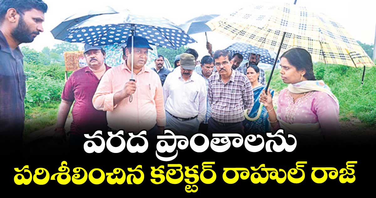 వరద ప్రాంతాలను పరిశీలించిన కలెక్టర్ రాహుల్ రాజ్