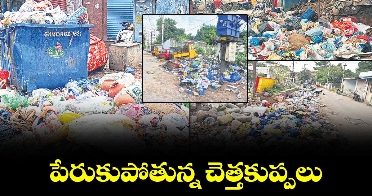 హైదరాబాద్: పేరుకుపోతున్న  చెత్తకుప్పలు