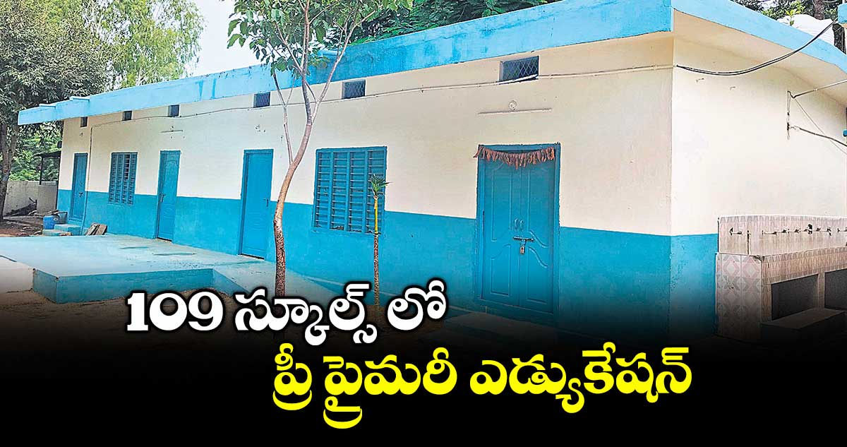  109 స్కూల్స్ లో  ప్రీ ప్రైమరీ ఎడ్యుకేషన్ 