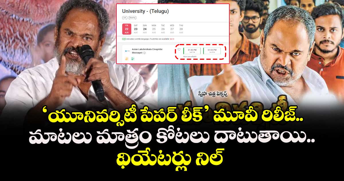 ‘యూనివర్సిటీ పేపర్‌ లీక్‌’ మూవీ రిలీజ్.. మాటలు మాత్రం కోటలు దాటుతాయి..  థియేటర్లు నిల్