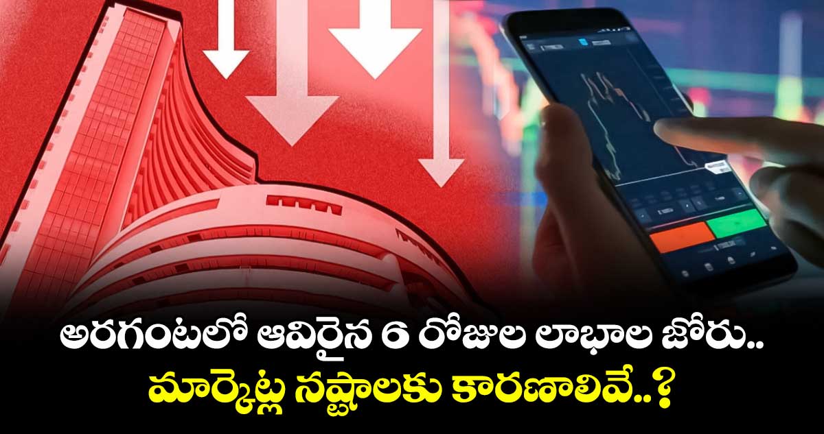 Sensex Fall: అరగంటలో ఆవిరైన 6 రోజుల లాభాల జోరు.. మార్కెట్ల నష్టాలకు కారణాలివే..?