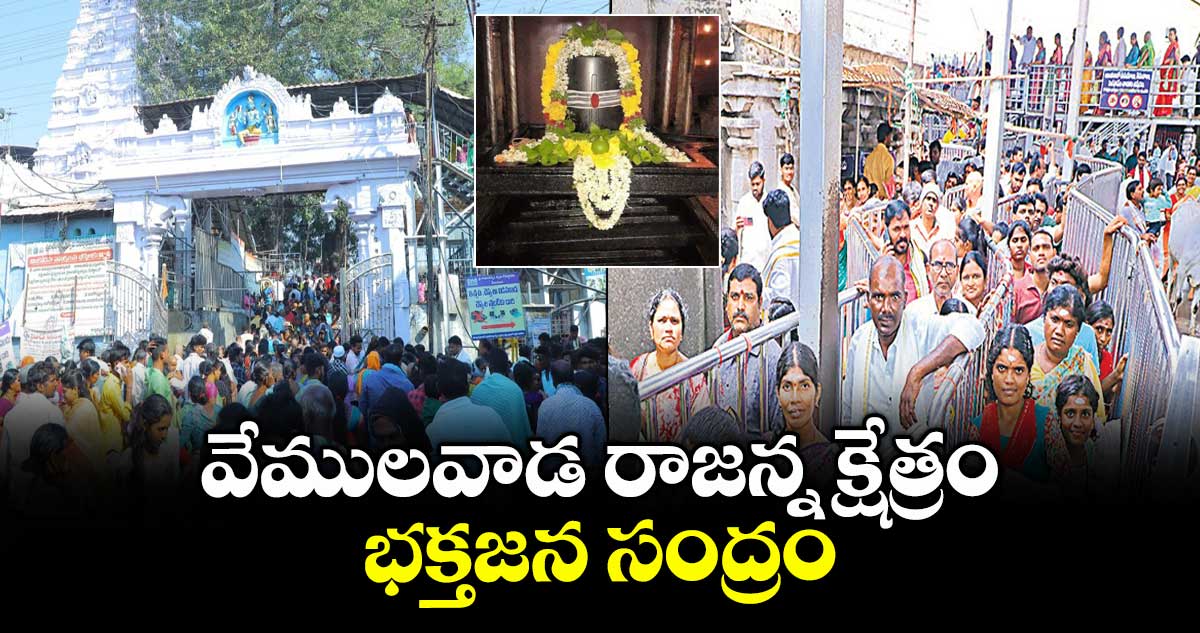 వేములవాడ రాజన్న క్షేత్రం భక్తజన సంద్రం