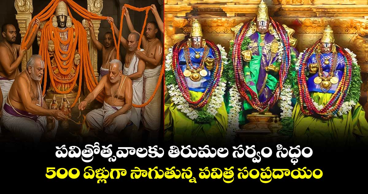 పవిత్రోత్సవాలకు తిరుమల సర్వం సిద్ధం : 500 ఏళ్లుగా సాగుతున్న పవిత్ర సంప్రదాయం