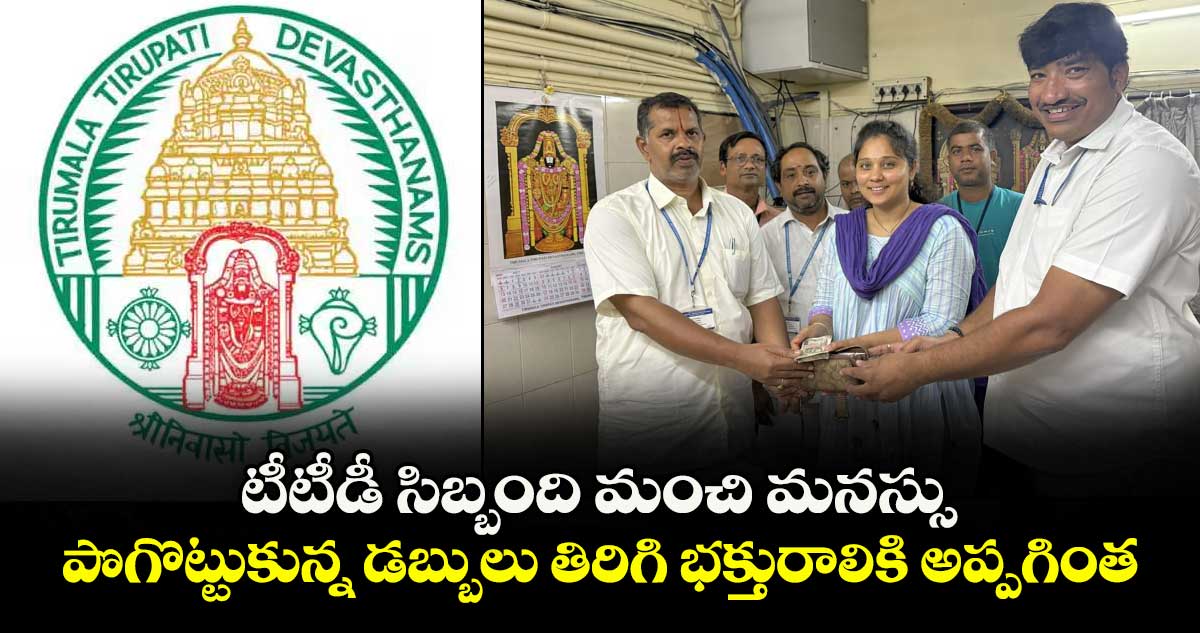 టీటీడీ సిబ్బంది మంచి మనస్సు: పొగొట్టుకున్న డబ్బులు తిరిగి భక్తురాలికి అప్పగింత