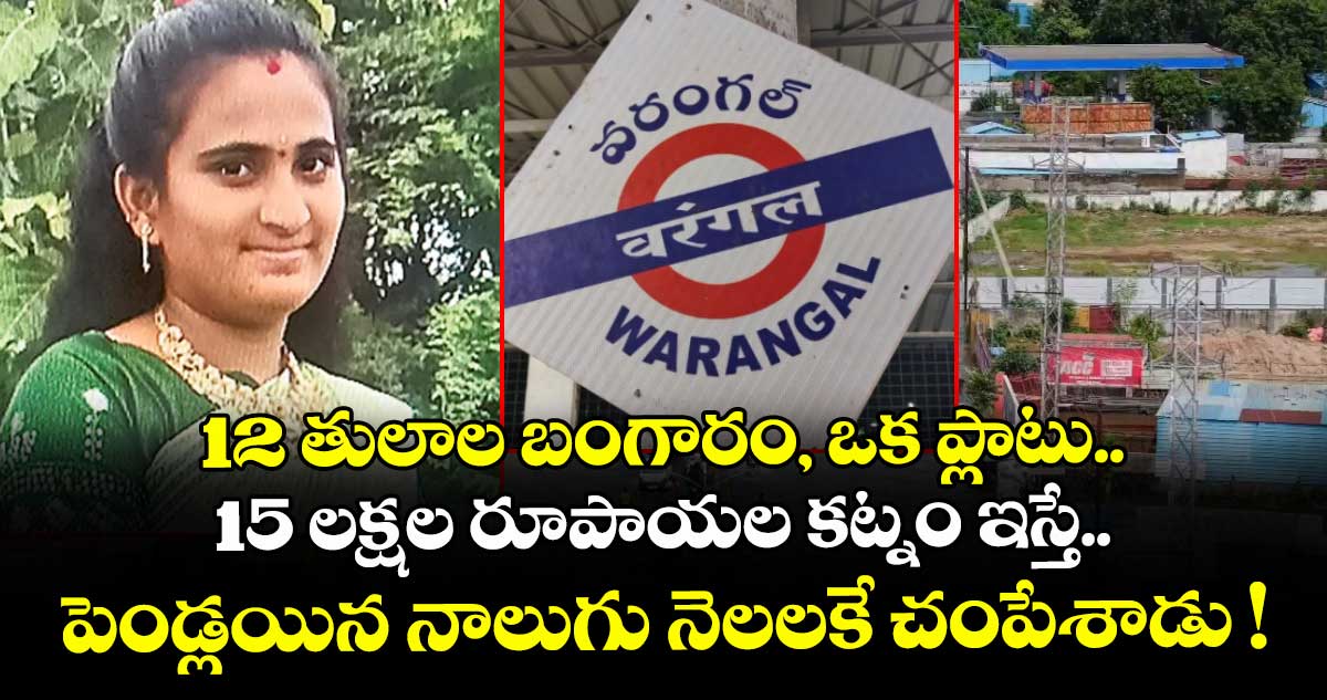 12 తులాల బంగారం, ఒక ప్లాటు, 15 లక్షల రూపాయల కట్నం ఇస్తే.. పెండ్లయిన నాలుగు నెలలకే చంపేశాడు !