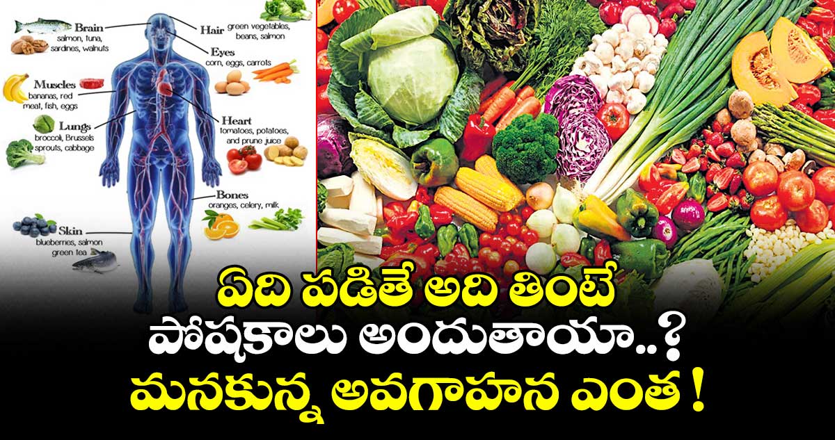 ఏది పడితే అది తింటే పోషకాలు అందుతాయా..? పోషకాహార పదార్థాల గురించి మనకున్న అవగాహన ఎంత !