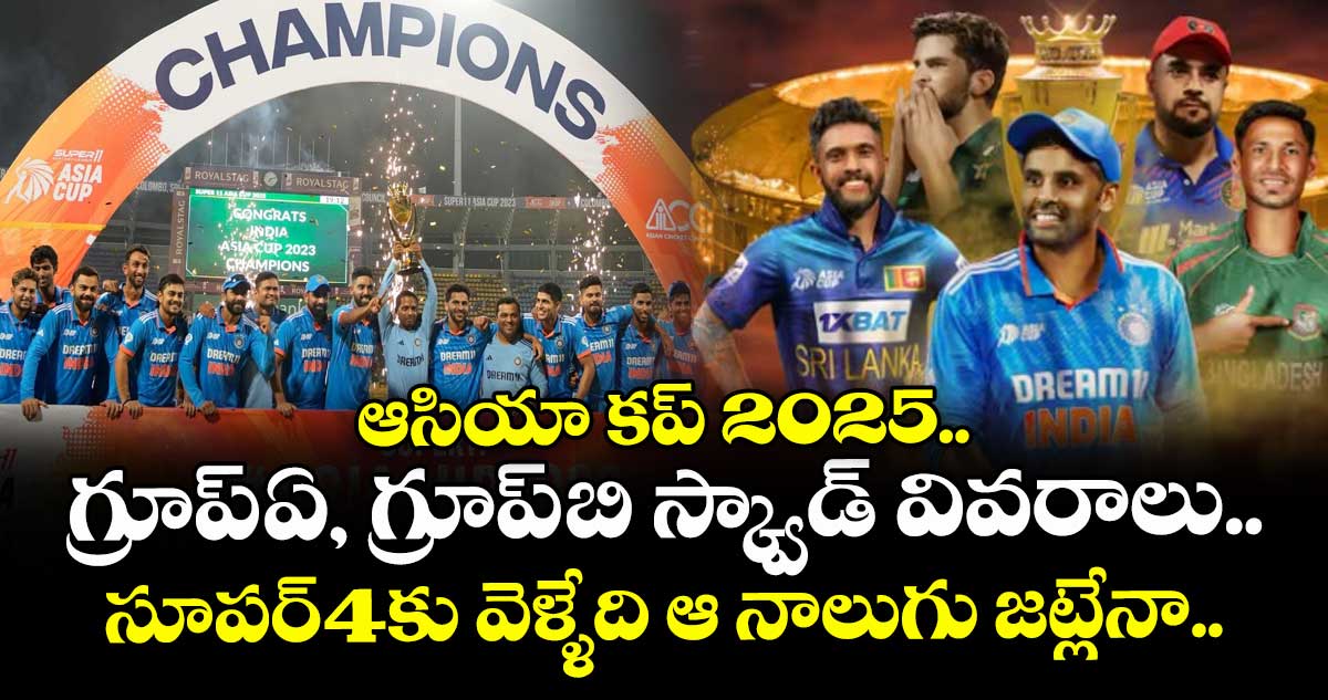 Asia Cup 2025: ఆసియా కప్ 2025.. గ్రూప్-ఏ, గ్రూప్-బి స్క్వాడ్ వివరాలు.. సూపర్-4కు వెళ్ళేది ఆ నాలుగు జట్లేనా..