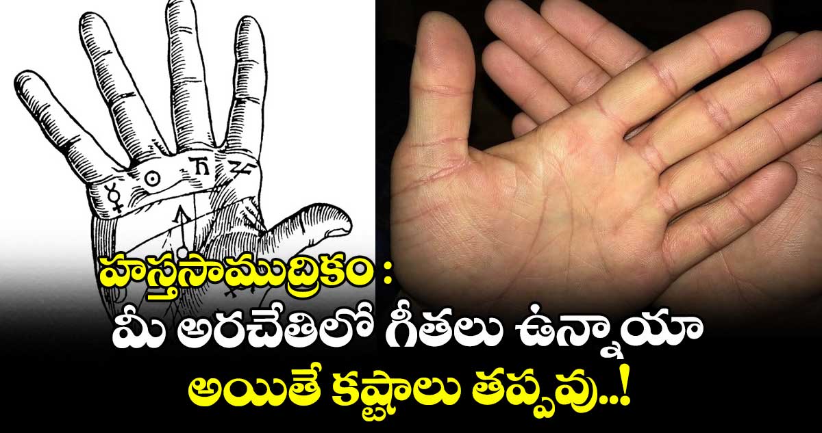 హస్తసాముద్రికం: మీ అరచేతిలో  గీతలు ఉన్నాయా.. అయితే కష్టాలు తప్పవు..!