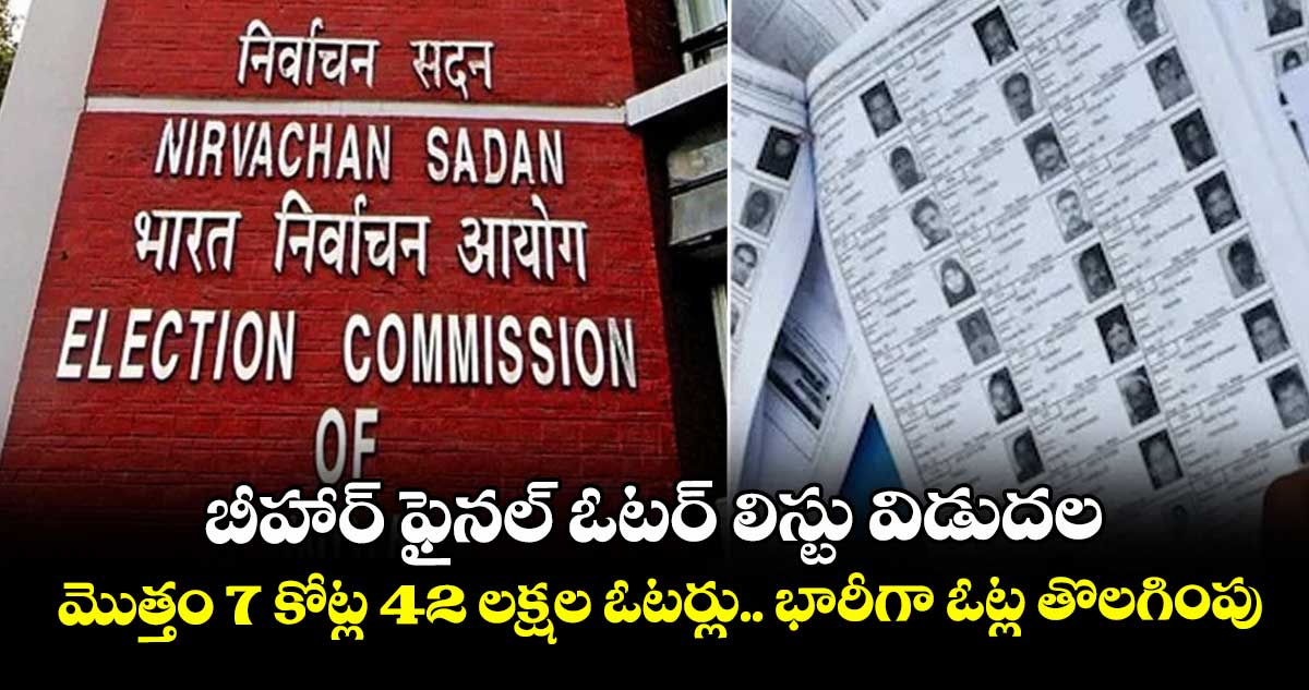బీహార్ ఫైనల్ ఓటర్ లిస్టు విడుదల.. మొత్తం 7 కోట్ల 42 లక్షల ఓటర్లు.. భారీగా ఓట్ల తొలగింపు