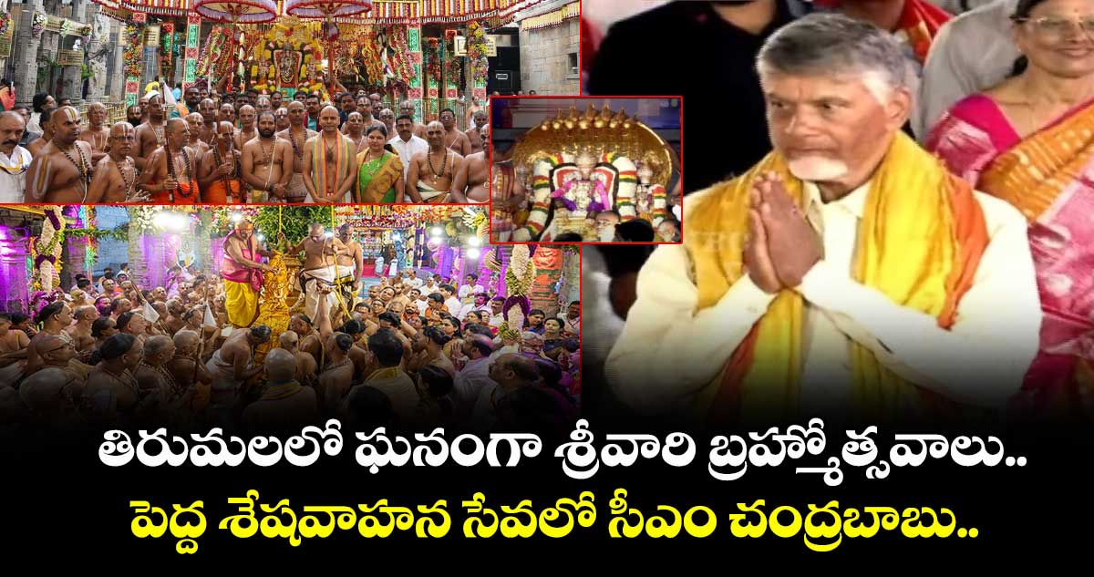 తిరుమలలో ఘనంగా శ్రీవారి బ్రహ్మోత్సవాలు.. పెద్ద శేషవాహన సేవలో సీఎం చంద్రబాబు..  